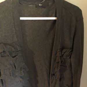 Ruffled grey sweater